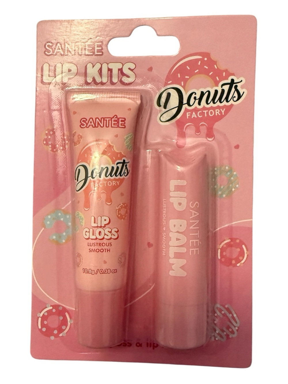 SANTÉE Donuts Factory Pink Lip Gloss & Lip Balm Set